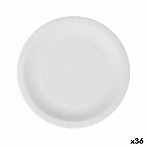 Plate set Algon Disposable White Cardboard 20 cm (36 Units) image 1