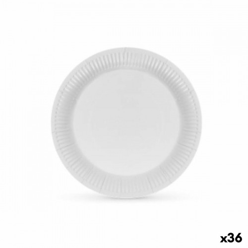 Plate set Algon Cardboard Disposable White (36 Units) image 1