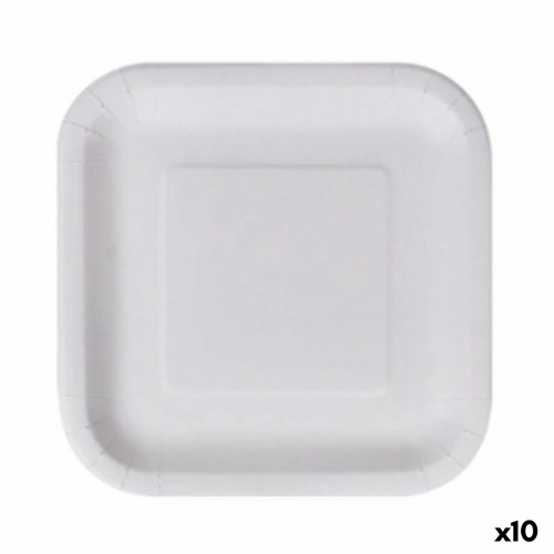 Набор посуды Algon Одноразовые Белый Картон Квадратный 23 cm (10 штук) image 1