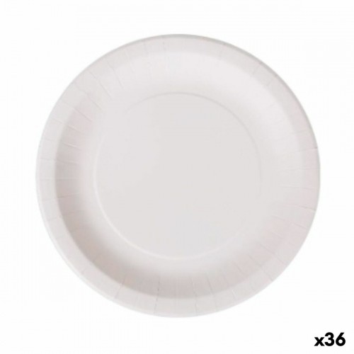 Plate set Algon Disposable White Cardboard 28 cm (36 Units) image 1