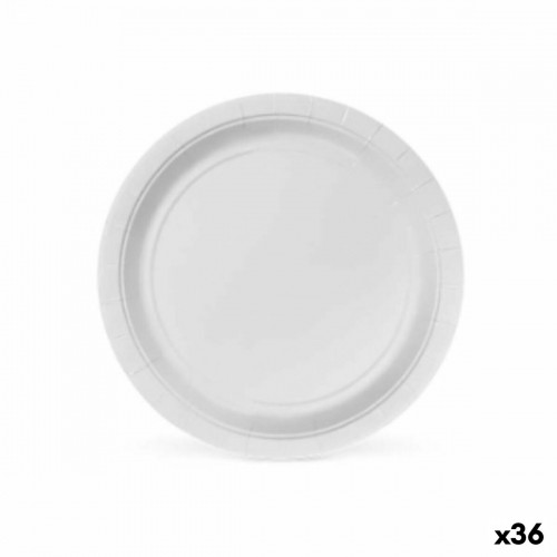 Plate set Algon 20 cm Disposable White Cardboard (36 Units) image 1