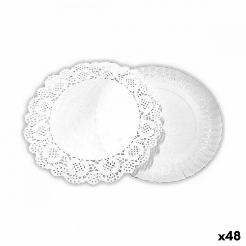 Cake stand Algon White 21 x 21 x 1 cm Circular (3 Pieces) (48 Units) image 1