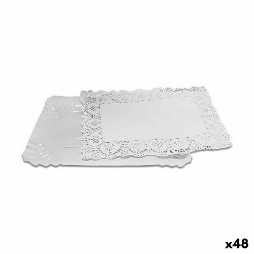 Food Tray Set Algon Белый Прямоугольный 3 Предметы 18,5 x 25,5 x 1,5 cm (48 штук) image 1