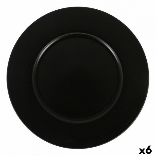 Flat Plate Viejo Valle Neat Black Porcelain Ø 28 cm (6 Units) image 1