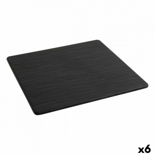 Плоская тарелка Inde Africa Чёрный меламин Квадратный 35 x 35 x 0,7 cm (6 штук) image 1