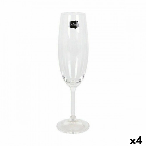 Set of cups Crystalex Lara Champagne 220 ml Crystal (6 Units) (4 Units) image 1