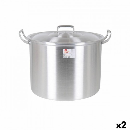 Bigbuy Cooking Kastrolis ar Vāku Alumīnijs 44 x 38 x 30 cm (2 gb.) image 1