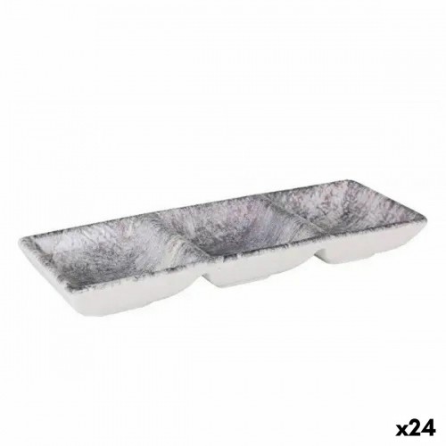 Snack tray La Mediterránea Stonehenge 3 Compartments 26 x 8,5 x 3,3 cm (24 Units) image 1