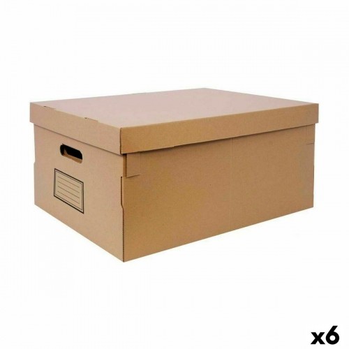 Storage Box with Lid Confortime Cardboard 45 x 35 x 20 cm (6 Units) image 1