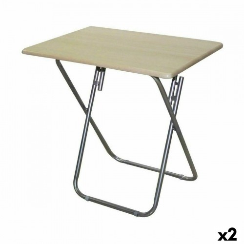 Folding Side Table Confortime Wood 75 x 52 x 73 cm (2 Units) image 1