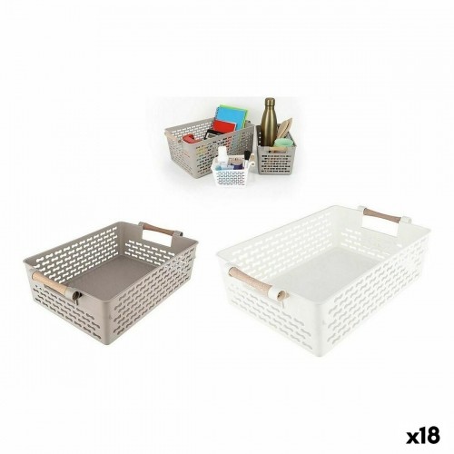 Multi-purpose basket Confortime Wood 32 x 22,5 x 10 cm (18 Units) image 1