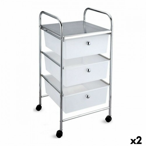 Chest of drawers Confortime Metal With wheels Plastic 33 x 32,5 x 65 cm (2 Units) image 1