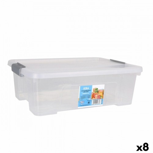 Uzglabāšanas Kaste ar Vāku Dem Kira Caurspīdīgs Plastmasa 10 L 40 x 28 x 13 cm (8 gb.) image 1