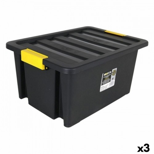 Storage Box with Lid Brico Dem Brico 55 L 63 x 43 x 29 cm (3 Units) image 1
