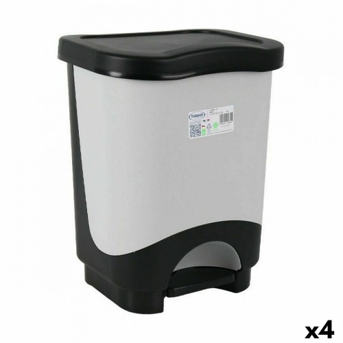 Waste bin with pedal Tontarelli Idea 18 L Black Grey 31,6 x 27,6 x 41 cm (4 Units) image 1