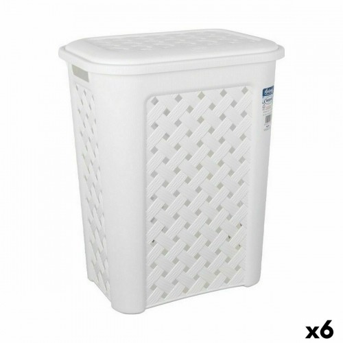 Laundry Basket Tontarelli Arianna With lid White 37,5 x 27,5 x 47 cm (6 Units) image 1