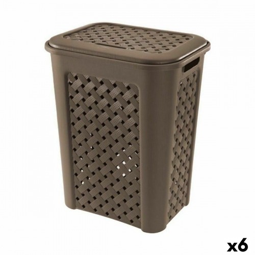 Laundry Basket Tontarelli Arianna With lid Wengue 37,5 x 27,5 x 47 cm (6 Units) image 1