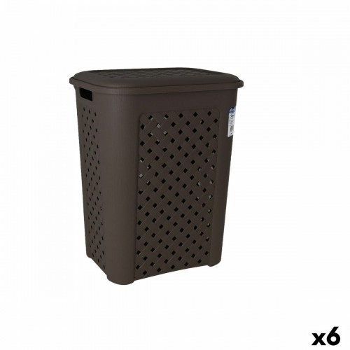 Laundry basket Tontarelli Arianna Wengue Plastic 43,5 x 33,5 x 55 cm (6 Units) image 1