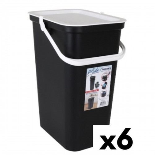 Atkārtoti Pārstrādājamo Atkritumu Tvertne Tontarelli Moda 24 L Balts Melns (6 gb.) image 1