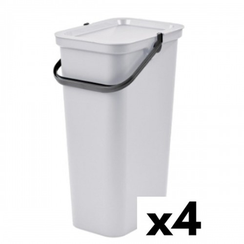 Recycling Waste Bin Tontarelli Moda 38 L White (4 Units) image 1