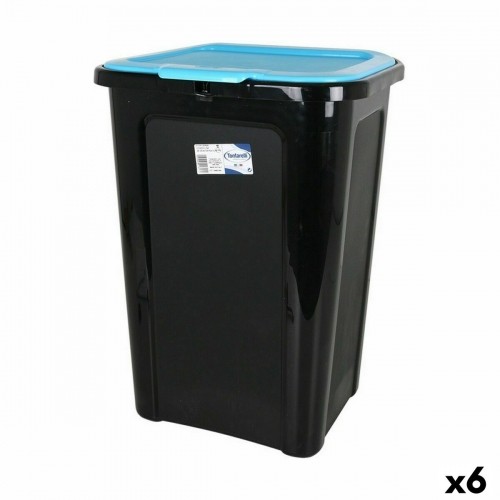 Rubbish Bin Tontarelli Coverline Blue 44 L Black 38,5 x 34,5 x 54,5 cm (6 Units) image 1