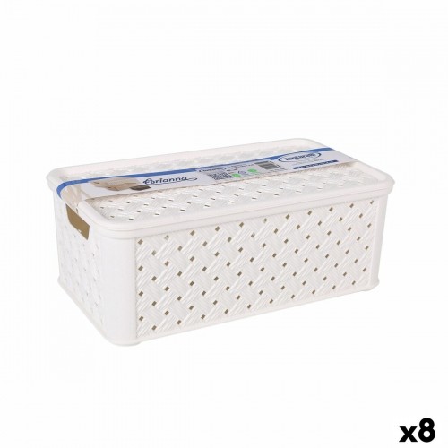 Storage Box with Lid Tontarelli Arianna Plastic White 4 L 29 x 16,6 x 11,2 cm (8 Units) image 1