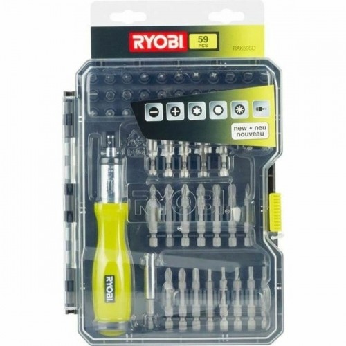 Bit set with screwdriver Ryobi RAK59SD 59 Pieces Flat Pozidriv Torx image 1