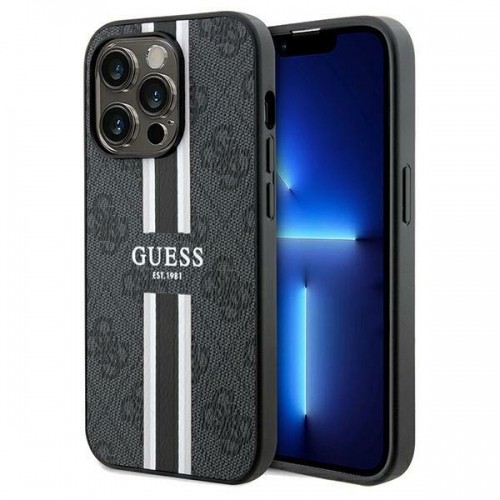 Guess GUHMP15XP4RPSK iPhone 15 Pro Max 6.7" czarny|black hardcase 4G Printed Stripes MagSafe image 1