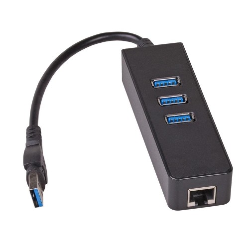 Akyga Hub AK-AD-32 3x USB 3.0 with network card 10|100|1000 15cm image 1