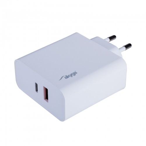 Akyga wall charger AK-CH-15 65W USB-A + USB-C Quick Charge 3.0 5-20V | 1.5-3.25A white image 1