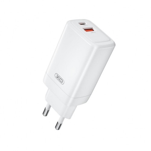 XO wall charger CE17 PD 65W 1x USB-C 1x USB white image 1