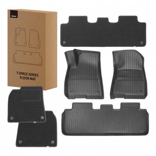 6-Piece Floor Mat for Tesla Baseus T-Space Series (Polypropylene black) image 1