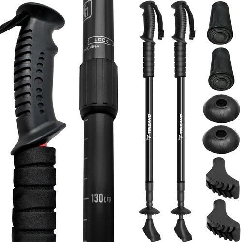 Trizand Black trekking poles + accessories - set of 2 (13815-0) image 1