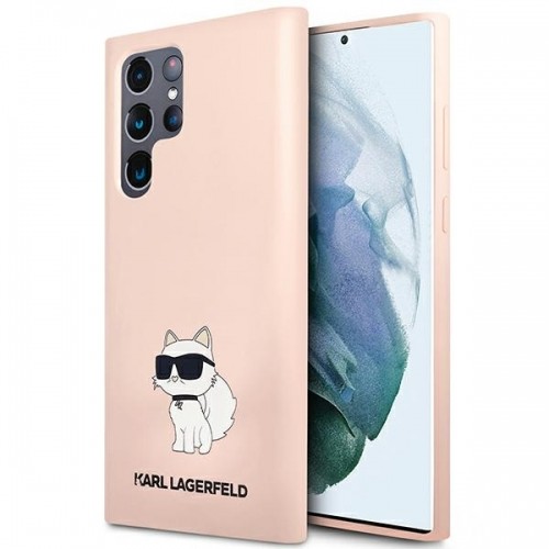 Karl Lagerfeld KLHCS23LSNCHBCP S23 Ultra S918 hardcase różowy|pink Silicone Choupette image 1