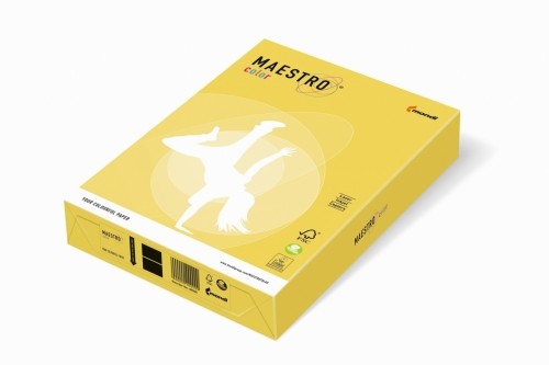 Krāsains papīrs IQ A4, 160g/㎡, 250 loksnes, CY39, Canary yellow image 1