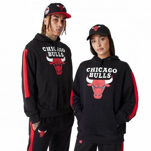 Unisex Sporta Krekls ar Kapuci New Era NBA Colour Block Chicago Bulls Melns image 1