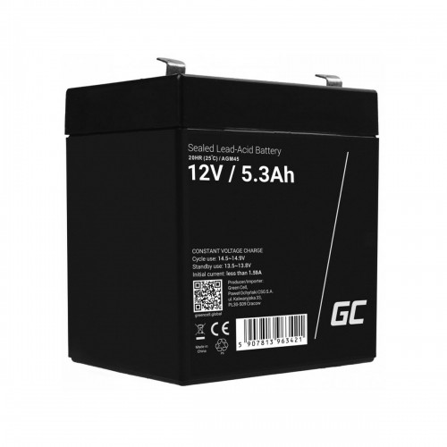 Battery for Uninterruptible Power Supply System UPS Green Cell AGM45 5,2 Ah 12 V image 1