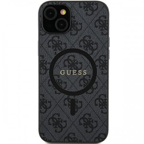 Guess GUHMS24SG4GFRK S24 S921 czarny|black hardcase 4G Collection Leather Metal Logo MagSafe image 1