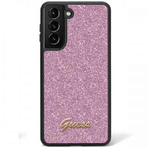 Guess GUHCS24SHGGSHU S24 S921 fioletowy|purple hardcase Glitter Script image 1