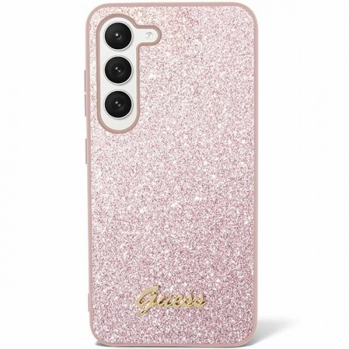 Guess GUHCS24LHGGSHP S24 Ultra S928 różowy|pink hardcase Glitter Script image 1