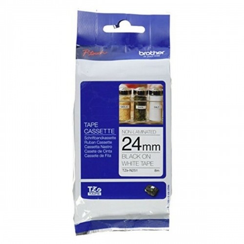 Laminated Tape for Labelling Machines Brother TZEN251              8 m Black image 1