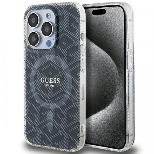 Guess GUHMP15XHGCUSTGK iPhone 15 Pro Max 6.7" czarny|black hardcase IML GCube MagSafe image 1