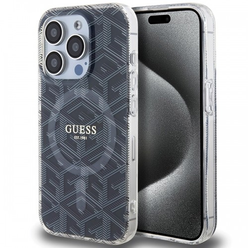 Guess GUHMP15LHGCUSTGK iPhone 15 Pro 6.1" czarny|black hardcase IML GCube MagSafe image 1