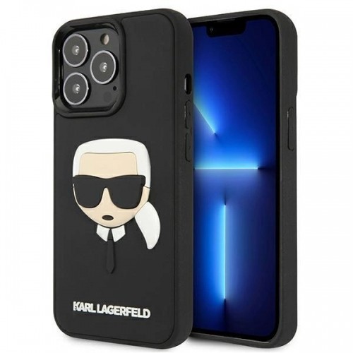 Apple Karl Lagerfeld KLHCP13LKH3DBK iPhone 13 Pro | 13 6,1" czarny|black hardcase 3D Rubber Karl`s Head image 1