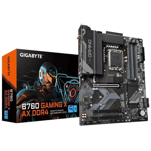 Mainboard|GIGABYTE|Intel B760 Express|LGA1700|ATX|Memory DDR4|Memory slots 4|2xPCI-Express 3.0 16x|1xPCI-Express 4.0 16x|3xM.2|1xHDMI|1xDisplayPort|5xUSB 2.0|3xUSB 3.2|1xRJ45|6xAudio port|B760GAMINGXAXDDR41.3 image 1