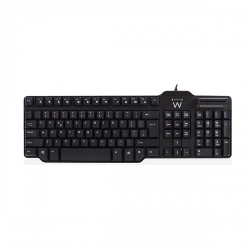 Keyboard with Reader Ewent EW3252 DNI Black Spanish Qwerty QWERTY image 1