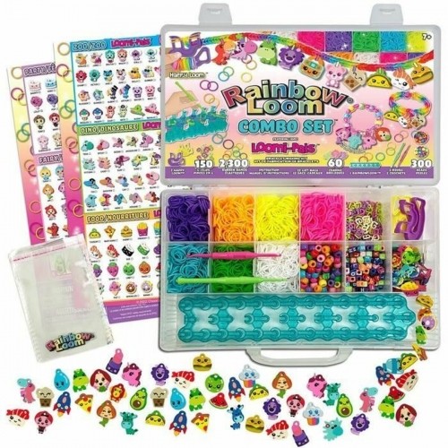 Bracelet and Necklace Making Kit Bandai Rainbow Loom Combo Set Plastic image 1