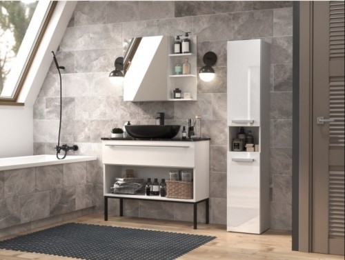 Top E Shop Bathroom cabinet NEL I 31x30x174 cm, white, glossy image 1