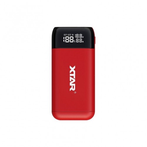 XTAR PB2S red battery charger / power bank to Li-ion 18650 / 20700 / 21700 image 1