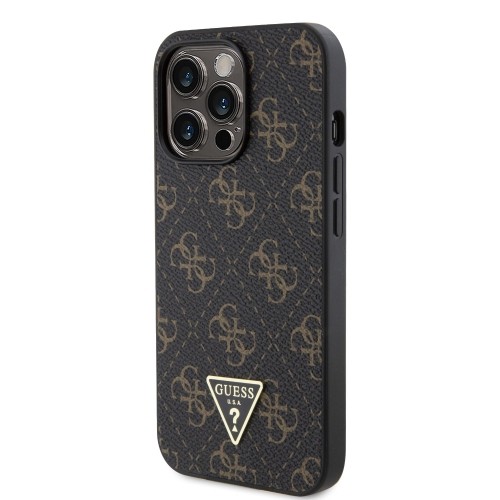 Guess PU Leather 4G Triangle Metal Logo Case for iPhone 13 Pro Black image 1